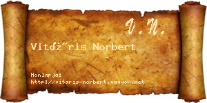Vitáris Norbert névjegykártya